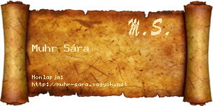 Muhr Sára névjegykártya